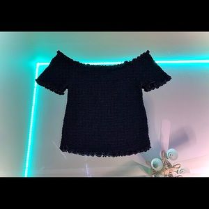 Off The Shoulder Lettuce Trim Top